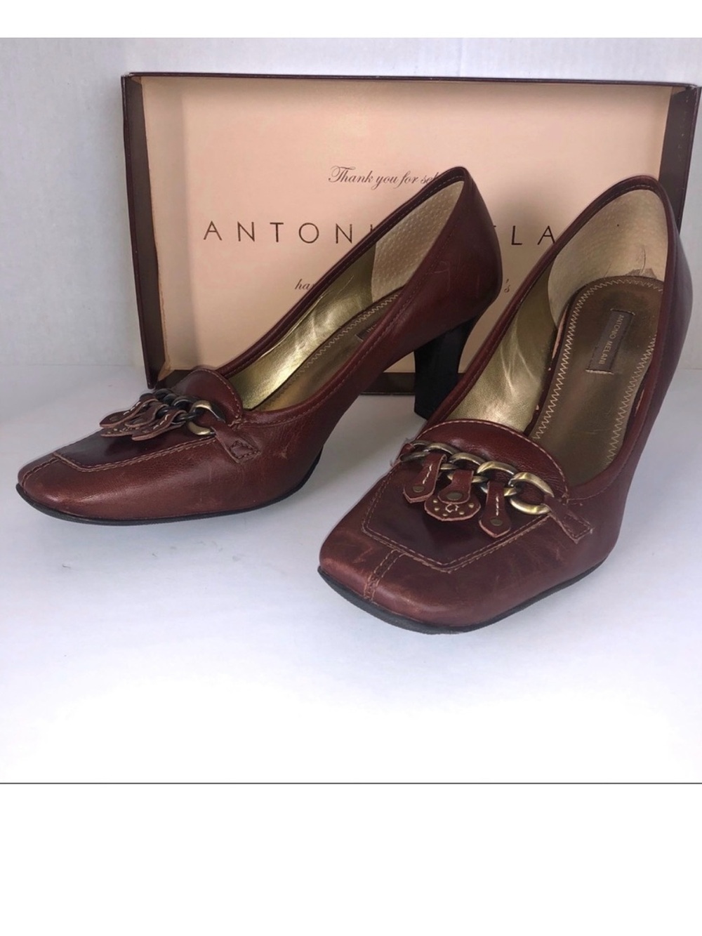 Antonio Melani Margot Brown Leather Heels 9.5